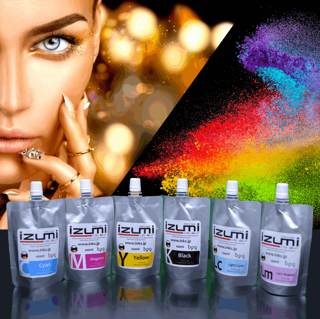 Izumi 6 Pack (CMYKLcLm) Dye Sublimation Ink - 100ml - FOVEA