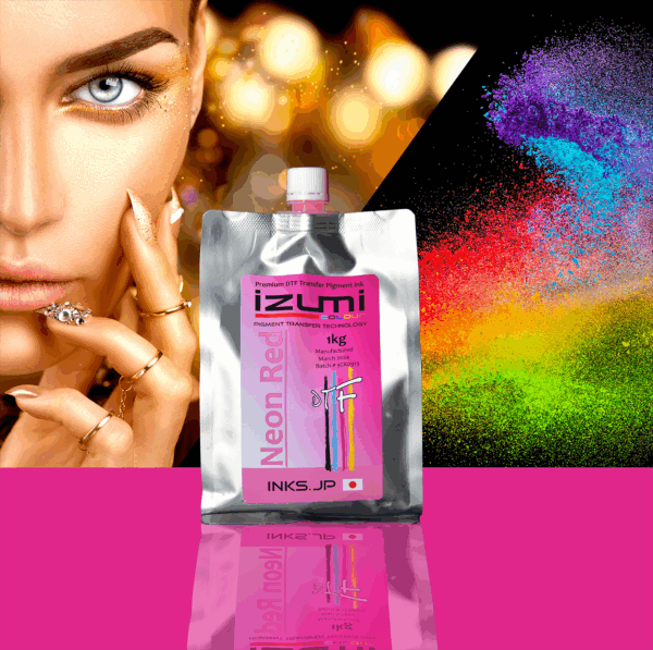 DTF Neon Red 1kg Izumi DTF Neon Red Ink - 1 Litre